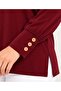 Women's Plus Size 100% Viscose V-Neck Long Sleeve Natural Button Detailed Blouse - 4