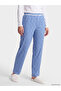 Navy Blue Plaid Women's Pajama Bottoms - 2