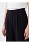 Black Women's Crepe Trousers with Elastic Waist - 4