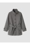 Two Mt Shop Quality Lcw Everyday Gray Stand Collar Women's Cashmere Coat - 6