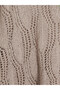 Nevavm Lcw Curve Beige Knitwear Openwork Oval Collar Women's Sweater with a Difference - 4