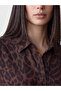 Two Mt Shop Quality Lcw Everyday Brown Leopard Print Women's Shirt - 3
