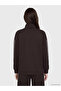 Brown soft touch Oversized women's sweatshirt tunic - 5
