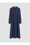 Gencc Quality with Lcw Everyday Navy Blue Plain Standard & Regular Shirt Collar Long Shirt Dress - 5