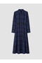 Esvab • Modern & Seçkin Beli Belt Pack Checked Embroidered Shirt Dress - 6