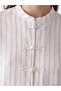 Two Mt Shop Quality Lcw Modest Ecru Chinese Button Linen Look Women's Shirt - 3