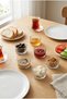Set of 6 Striped Glass Mini Bowls 40 ml – Sauce Bowl, Breakfast Bowl, Jam Bowl, Fish and Snack Presentation Bowl
