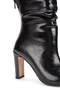 Women's Black Patent Leather Bellows Pointed Toe Thick Heeled Comfortable Stylish Boots - 6