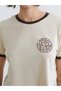 Alita City Farkıyla Koor Sport Beige Printed Loose & Baggy Women's Sports T-Shirt - 3