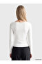 Two Mt Shop Quality Lcw Vision Ecru Combed Cotton Plain Super Skinny & Extra Narrow Long Sleeve Women's Bodysuit - 4