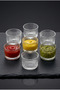 Set of 6 Striped Glass Mini Bowls 40 ml – Sauce Bowl, Breakfast Bowl, Jam Bowl, Fish and Snack Presentation Bowl - 5