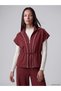 Alita City Farkıyla Lcw Everyday Burgundy Diving Fabric Plain Women's Vest - 2