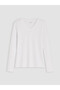 Two Mt Shop Quality Lcw Everyday White Plain Tight & Slim Long Sleeve Women's Bodysuit - 5