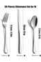 30 Pack Silverware Set, Stainless Steel Flatware Cutlery - 2