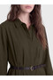 Esvab • Modern & Distinctive Belted Pleated Shirt Dress - 4