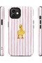 Compatible with iPhone 12 / 12Pro - Striped Duck, Double Layer Tough Cover, Glossy Surface Protective Glossy Case - 2