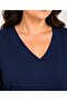 Women's Plus Size 100% Viscose V-Neck Long Sleeve Blouse with Slit Detail - 7