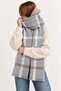 Women's Gray Mink Plaid Oversized Soft Textured Tassel Winter Shawl Scarf – Wide Shoulder Shawl