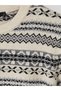 Vision New Season Beige Crew Neck Patterned Men's Sweater - 7