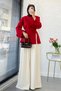 Premium Slit Detailed Tie-Back Blouse - Red - 8