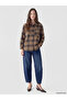 Two Mt Shop Quality Lcw Modest Brown Plaid Women's Shirt Tunic - 2