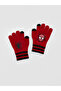 Ozmarka New Season Red Printed Boys' Knitwear Gloves