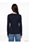 Two Mt Shop Quality Lcw Everyday Navy Blue Plain Narrow & Slim Long Sleeve Women's Bodysuit - 5