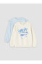 Two Mt Shop Quality Blue 2 Thread Printed Standard & Regular Girls' Sweatshirt