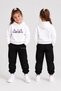 Girls' Hooded Tracksuit Set – Printed Hoodie Sweatshirt and Sweatpants Winter Outfit
