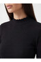 Two Mt Shop Quality Black Ribbed Plain Super Skinny & Extra Slim Long Sleeve Women's Bodysuit - 3