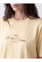 Two Mt Shop Quality Lcw Modest Yellow Combed Cotton Printed Loose & Baggy Short Sleeve Women's T-Shirt - 3