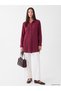 Alita City Farkıyla Lcw Everyday Burgundy Women's Shirt Tunic with Side Ties - 2