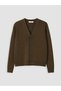 Khaki Regular Fit V-Neck Men's Knitwear Cardigan - 5