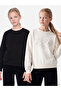 Alita City Lcw Kids Ecru Printed Girls' 2-Piece Sweatshirt with a Difference