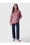 Gencc Quality Lcw Modest Burgundy Striped Poplin Women's Shirt - 2