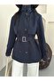 Stand-Up Collar Belt Buckle Detail Seasonal Medium Length Trench Coat