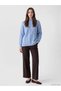 Alita City Lcw Modest Blue Knitwear Patterned Loose & Baggy Women's Tunic with a Difference - 2