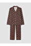 Ozmarka New Season Brown Bear Patterned Women's Pajama Set - 5