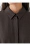 Alita City Lcw Modest Brown Women's Shirt Tunic with Belt at the Waist - 3
