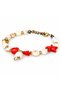 Red and White Beaded Sea-Themed Women's Bracelet with Starfish and Shell Detail - 2