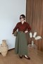 Khaki Polyviscon College Skirt - 2