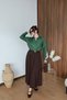 Brown Polyviscon College Skirt - 4