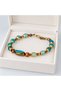 Turquoise Beaded Gold and Copper Color Detailed Elegant Special Design Women's Bracelet - 3