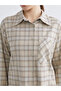 Alita City Lcw Modest Brown Plaid Women's Shirt with a Difference - 3