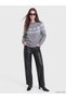 Alita City Lcw Modest Gray Knitwear Patterned Oval Neck Women's Sweater with a Difference - 2