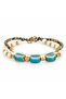 Turquoise Cream Multi-Colored Beaded Multi-Row Gold Detailed Women's Bracelet - 2