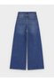 Alita City Lcw Modest Indigo Denim Straight Wideleg High Waist Wide Leg Women's Jean Pants - 6
