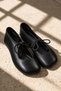 Pure Black Skin Women's Genuine Leather Mary Jane Lace-Up Shoes