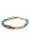 Turquoise Beaded Gold and Copper Color Detailed Elegant Special Design Women's Bracelet - 2