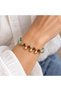 Turquoise and Burgundy Beaded Gold Color Special Design Women's Bracelet with Dangle Detail